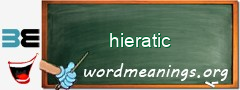 WordMeaning blackboard for hieratic